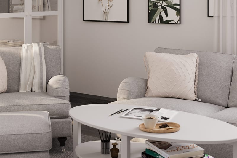 Howard Classic Soffgrupp 2-sits Soffa + Fåtölj + Fotpall i Tyg - Grå - Möbler - Soffa - Soffgrupp - Howard soffgrupp