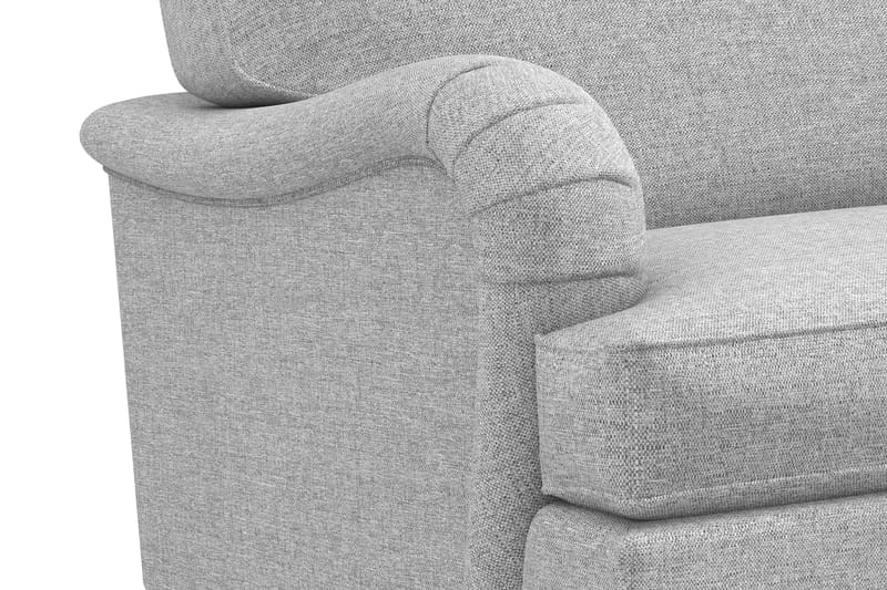 Howard Classic Soffgrupp 2-sits Svängd Soffa + Fåtölj + Fotpall i Tyg - Grå - Möbler - Soffa - Soffgrupp - Howard soffgrupp