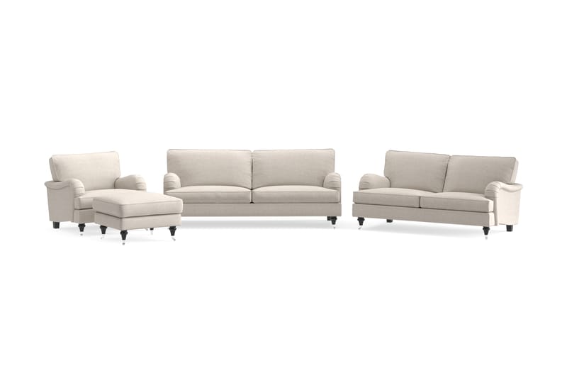 Howard Classic Soffgrupp 3,5-sits+3-sits+Fåtölj+Fotpall - Beige - Howard soffgrupp