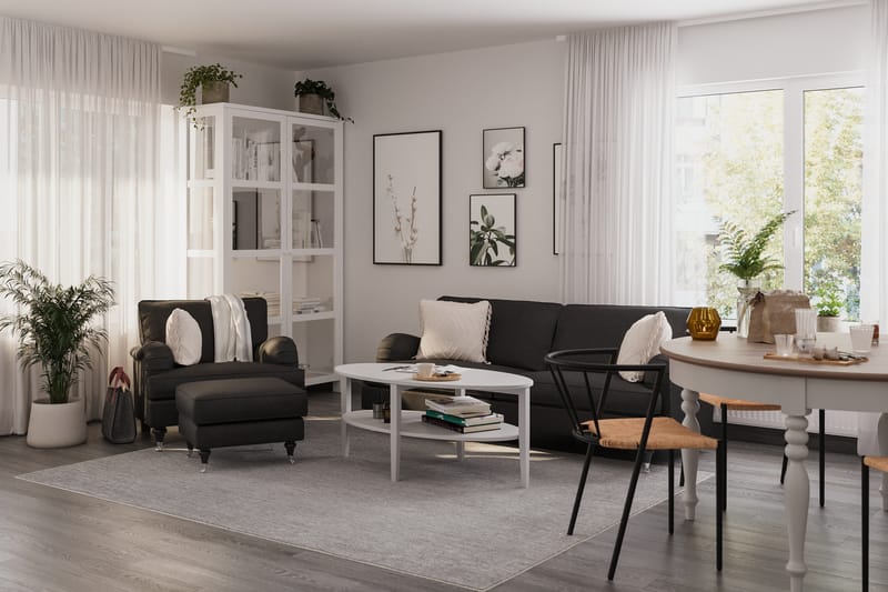 Howard Classic Soffgrupp 3,5-sits+Fåtölj+Fotpall - Mörkgrå - Möbler - Soffa - Soffgrupp - Howard soffgrupp