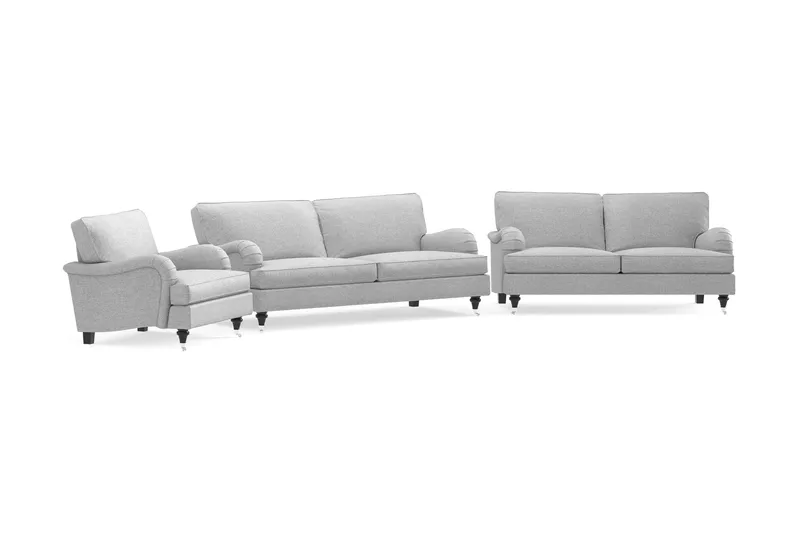 Howard Classic Soffgrupp 3-sits + 2-sits Soffa + Fåtölj i Tyg - Grå - Möbler - Soffa - Soffgrupp - Howard soffgrupp