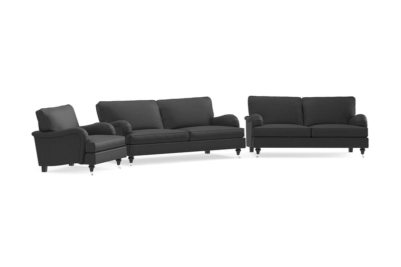 Howard Classic Soffgrupp 3-sits + 2-sits Soffa + Fåtölj i Tyg - Mörkgrå - Möbler - Soffa - Soffgrupp - Howard soffgrupp