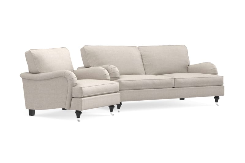 Howard Classic Soffgrupp 3-sits Soffa + Fåtölj i Tyg - Beige - Möbler - Soffa - Soffgrupp - Howard soffgrupp