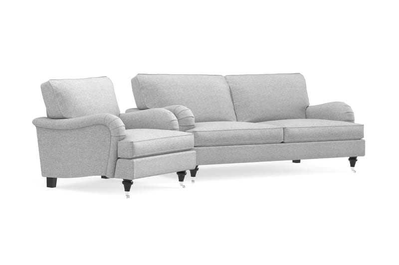 Howard Classic Soffgrupp 3-sits Soffa + Fåtölj i Tyg - Grå - Möbler - Soffa - Soffgrupp - Howard soffgrupp