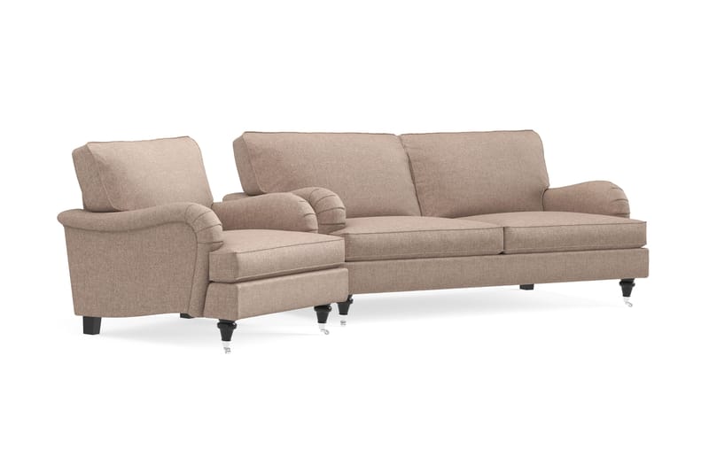 Howard Classic Soffgrupp 3-sits Soffa + Fåtölj i Tyg - Mörkbeige - Möbler - Soffa - Soffgrupp - Howard soffgrupp