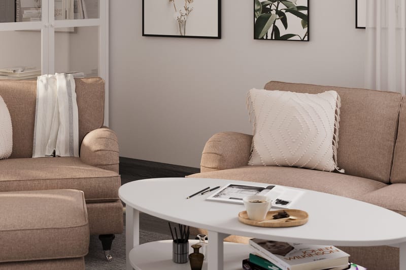 Howard Classic Soffgrupp 3-sits Soffa + Fåtölj i Tyg - Mörkbeige - Möbler - Soffa - Soffgrupp - Howard soffgrupp