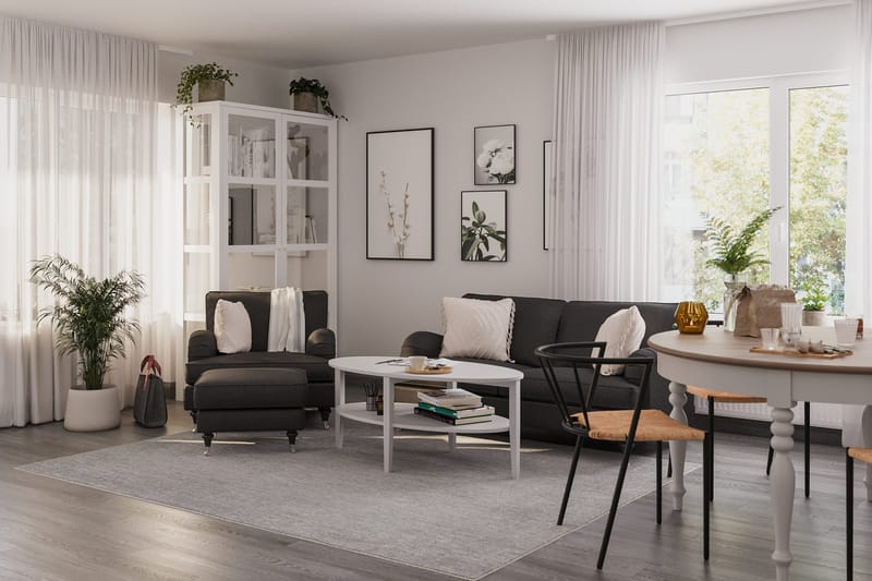 Howard Classic Soffgrupp 3-sits Soffa + Fåtölj i Tyg - Mörkgrå - Möbler - Soffa - Soffgrupp - Howard soffgrupp