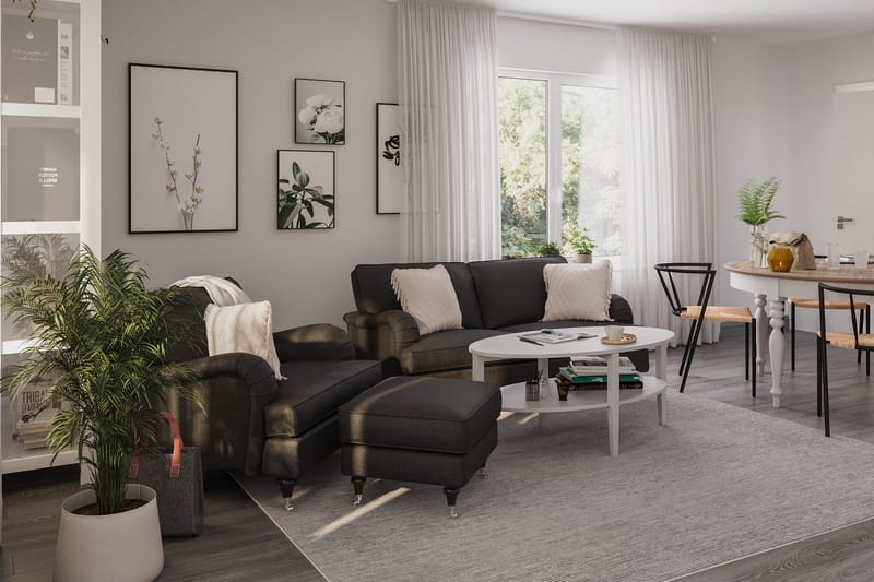 Howard Classic Soffgrupp 3-sits Soffa + Fåtölj i Tyg - Mörkgrå - Möbler - Soffa - Soffgrupp - Howard soffgrupp