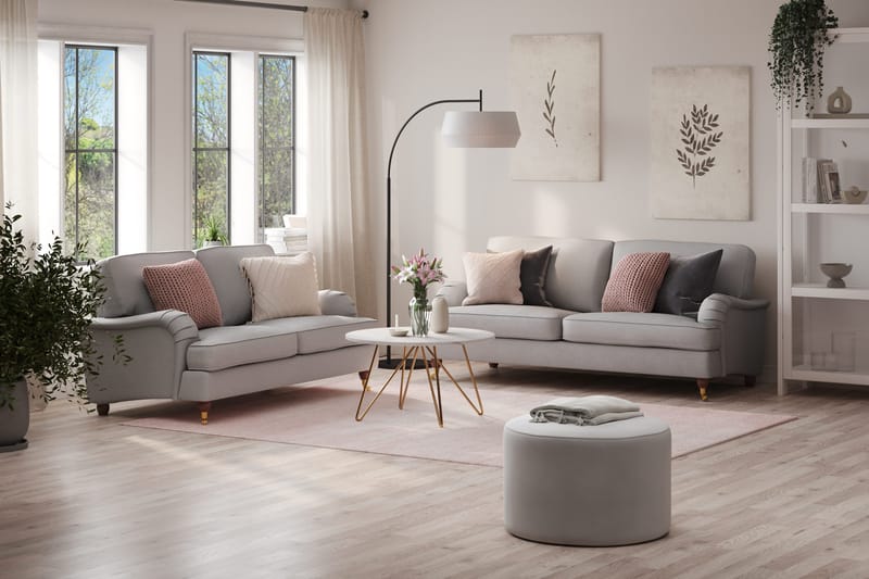 Howard Lyx Soffgrupp 3-sits + 2-sits Tygsoffa - Ljusgrå - Möbler - Soffa - Soffgrupp - Howard soffgrupp