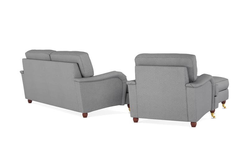 Howard Lyx Soffgrupp 3-sits+Fåtölj+Fotpall - Ljusgrå - Möbler - Soffa - Soffgrupp - Howard soffgrupp