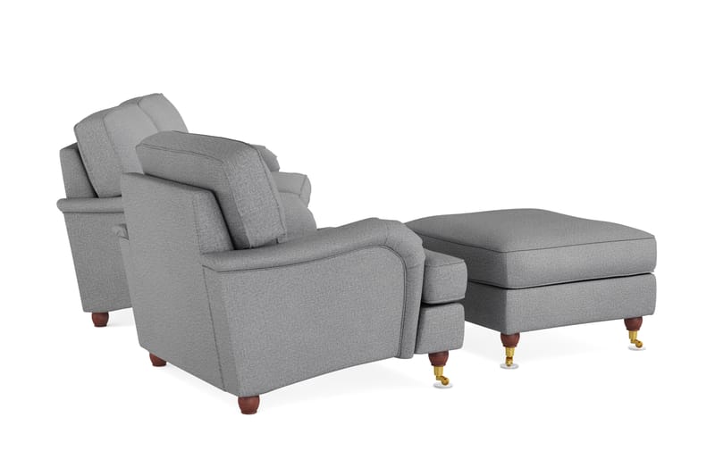 Howard Lyx Soffgrupp 3-sits+Fåtölj+Fotpall - Ljusgrå - Möbler - Soffa - Soffgrupp - Howard soffgrupp