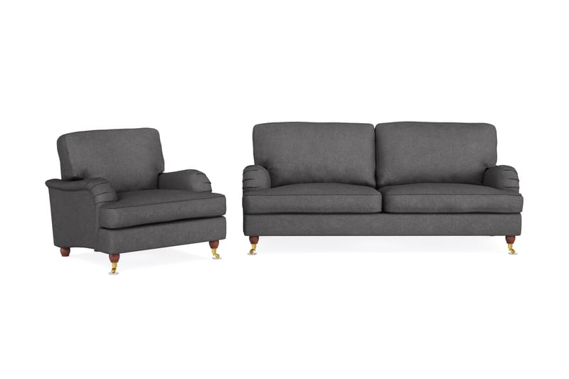 Howard Lyx Soffgrupp 3-sits+Fåtölj - Mörkgrå - Möbler - Soffa - Soffgrupp - Howard soffgrupp