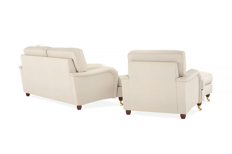 Howard Lyx Soffgrupp 3-sits Soffa + Divanfåtölj + Fåtölj + Fotpall i Tyg - Beige - Möbler - Soffa - Soffgrupp - Howard soffgrupp