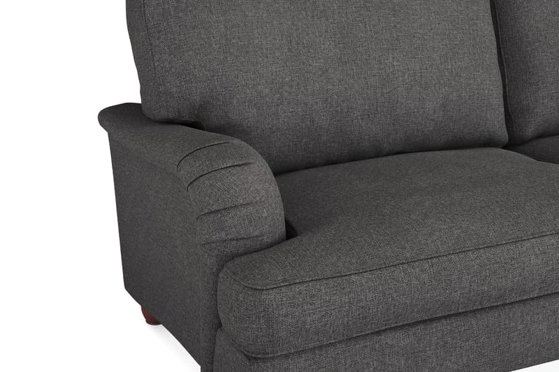 Howard Lyx Soffgrupp 3-sits Soffa + Divanfåtölj + Fåtölj + Fotpall i Tyg - Mörkgrå - Möbler - Soffa - Soffgrupp - Howard soffgrupp