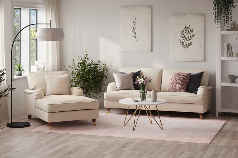 Howard Lyx Soffgrupp 3-sits Soffa + Divanfåtölj i Tyg - Beige - Möbler - Soffa - Soffgrupp - Howard soffgrupp
