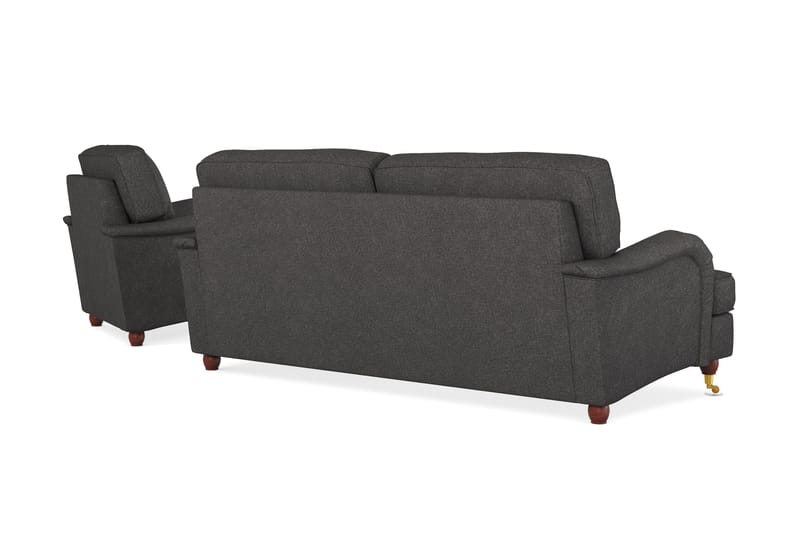 Howard Lyx Soffgrupp 3-sits Soffa + Divanfåtölj i Tyg - Mörkgrå - Möbler - Soffa - Soffgrupp - Howard soffgrupp