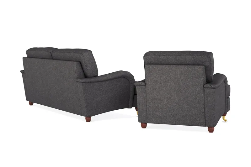 Howard Lyx Soffgrupp 3-sits Soffa + Fåtölj i Tyg - Mörkgrå - Möbler - Soffa - Soffgrupp - Howard soffgrupp