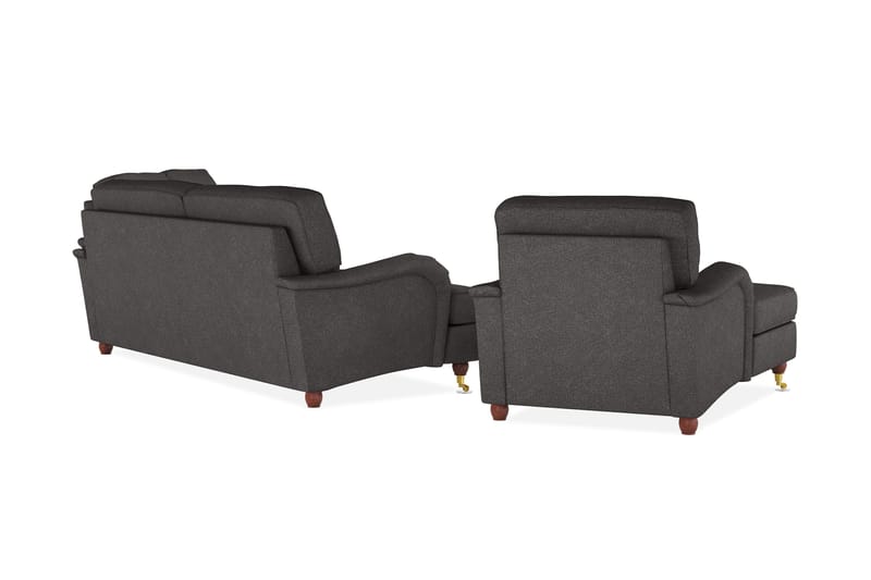 Howard Lyx Soffgrupp 4-sits + 3-sits Soffa + Divanfåtölj i Tyg - Mörkgrå - Möbler - Soffa - Soffgrupp - Howard soffgrupp