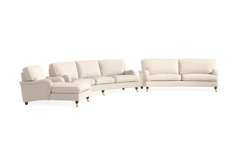 Howard Lyx Soffgrupp 4-sits + 3-sits Svängd Soffa + Divanfåtölj i Tyg - Beige - Möbler - Soffa - Soffgrupp - Howard soffgrupp