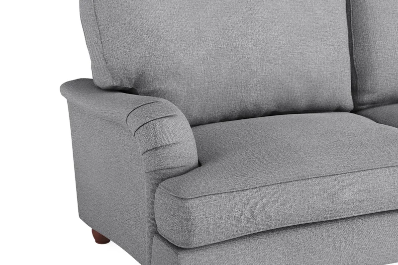 Howard Lyx Soffgrupp 4-sits + 3-sits Svängd Soffa + Fåtölj + Fotpall i Tyg - Ljusgrå - Möbler - Soffa - Soffgrupp - Howard soffgrupp