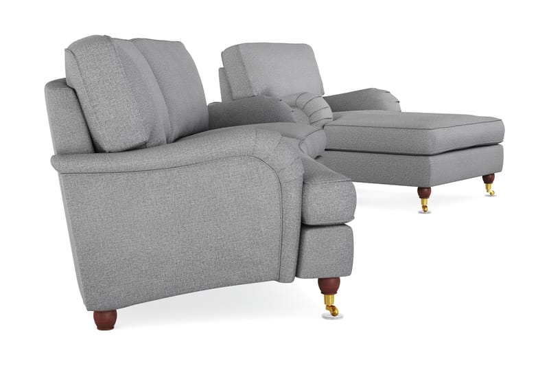 Howard Lyx Soffgrupp 4-sits Svängd Soffa + Divanfåtölj i Tyg - Ljusgrå - Möbler - Soffa - Soffgrupp - Howard soffgrupp
