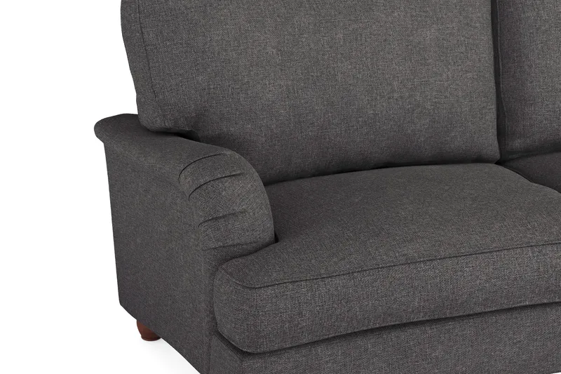 Howard Lyx Soffgrupp 4-sits Svängd Soffa + Divanfåtölj i Tyg - Mörkgrå - Möbler - Soffa - Soffgrupp - Howard soffgrupp