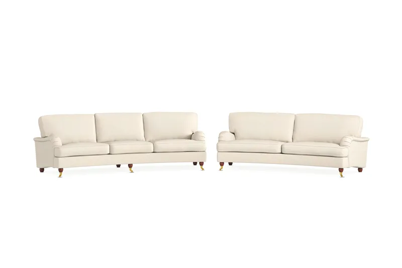 Howard Lyx Soffgrupp Svängd 4-sits + 3-sits Tygsoffa, Beige