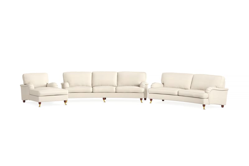 Howard Lyx Soffgrupp Svängd 4-sits+3-sits+Divan - Beige - Howard soffgrupp