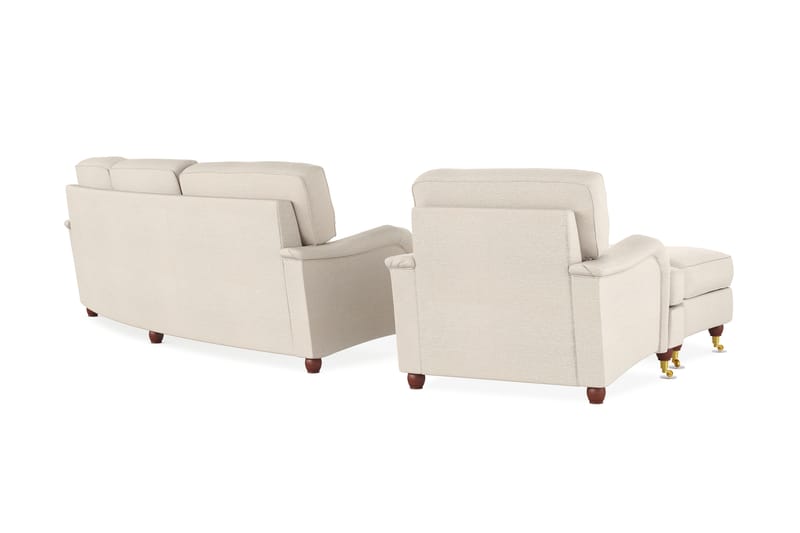 Howard Lyx Soffgrupp Svängd 4-Sits+Fåtölj+Fotpall - Beige - Möbler - Soffa - Soffgrupp - Howard soffgrupp