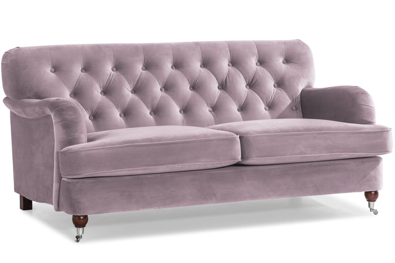 Howard Riviera Soffgrupp 3-sits + 2-sits Soffa + Fåtölj + Fotpall i Sammet - Lila - Möbler - Soffa - Soffgrupp - Howard soffgrupp