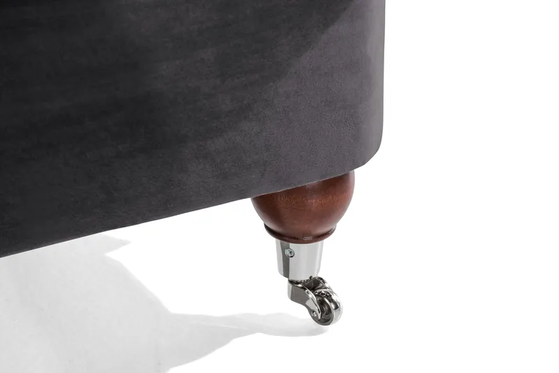 Howard Riviera Soffgrupp 3-sits + 2-sits Soffa + Fåtölj + Fotpall i Sammet - Mörkgrå - Möbler - Soffa - Soffgrupp - Howard soffgrupp