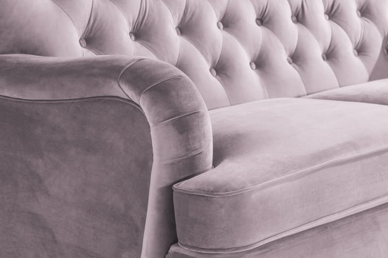 Howard Riviera Soffgrupp Svängd 3-sits + 2-sits Soffa + Fåtölj + Fotpall i Sammet - Lila - Möbler - Soffa - Soffgrupp - Howard soffgrupp