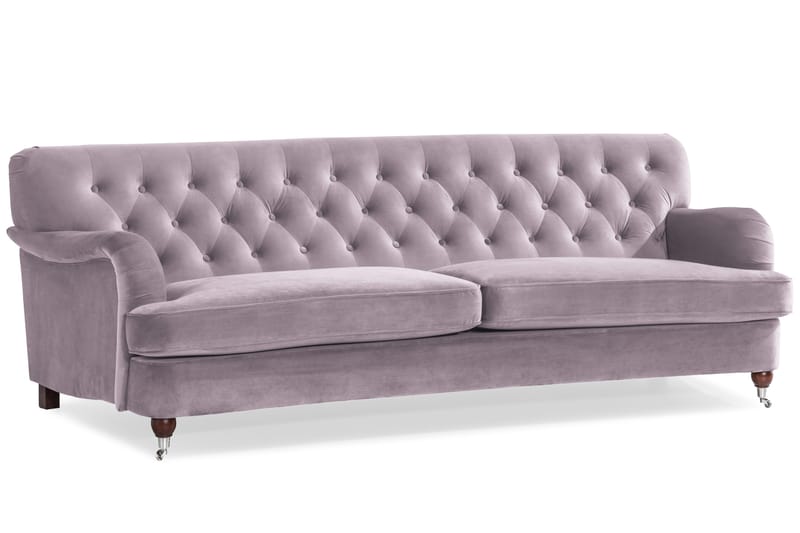 Howard Riviera Soffgrupp Svängd 3-sits + 2-sits Soffa + Fåtölj + Fotpall i Sammet - Lila - Möbler - Soffa - Soffgrupp - Howard soffgrupp