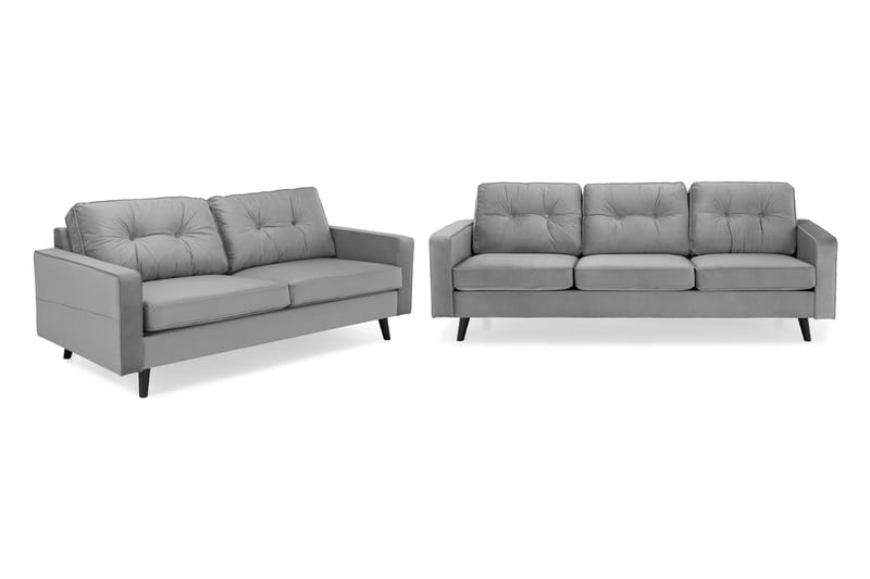 Monroe Soffgrupp 4-sits + 3-sits Sammetssoffa - Ljusgrå - Möbler - Soffa - Soffgrupp - Howard soffgrupp
