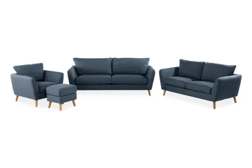 Trend Soffgrupp 3-sits + 2-sits Soffa + Fåtölj + Fotpall i Tyg