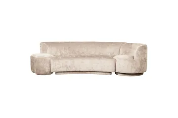 Soffgrupp Kombi-Populär med Pouf - Beige - Möbler - Soffa - Sammetssoffa