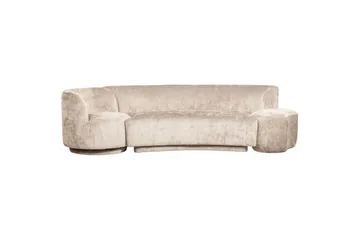 Soffgrupp Kombi-Populär med Pouf - Beige - Möbler - Soffa - Sammetssoffa
