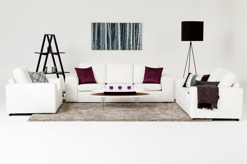 Link Soffgrupp 3-sits + 2-sits Tygsoffa - Vit - Möbler - Soffa - Soffgrupp