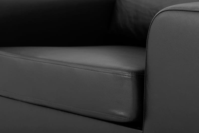 Link Soffgrupp Fåtölj+Fotpall 70 Ecoläder - Svart - Möbler - Soffa - Soffgrupp