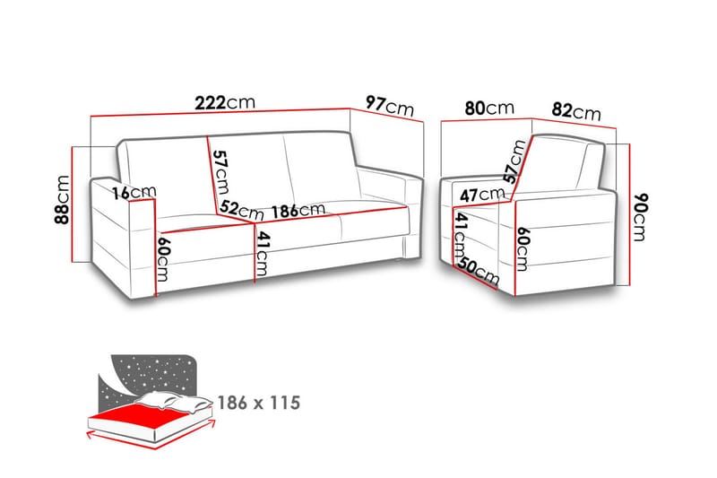 Lux Soffgrupp - Grå - Möbler - Soffa - Soffgrupp