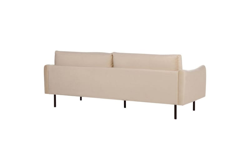 Soffgrupp med fotpall Vinterbro Beige/svart, Sammet - Beige - Möbler - Soffa - Soffgrupp