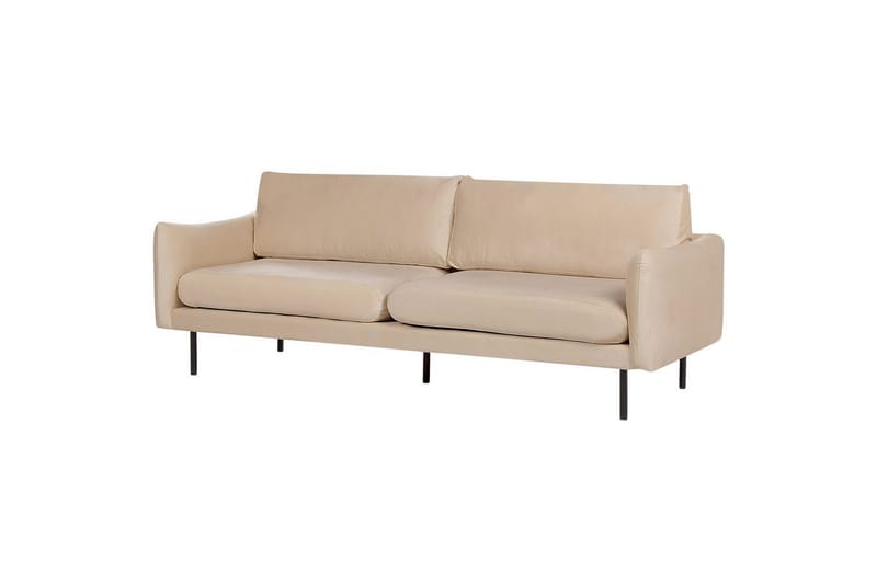 Soffgrupp med fotpall Vinterbro Beige/svart, Sammet - Beige - Möbler - Soffa - Soffgrupp