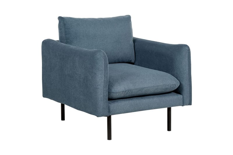 Soffgrupp med fotpall Vinterbro Blå/Svart, Chenille - Blå/Svart, Chenille - Möbler - Soffa - Soffgrupp