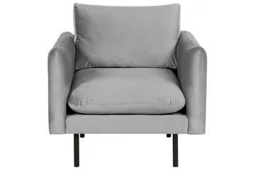 Soffgrupp med fotpall Vinterbro Grå/svart, Sammet - Grå/svart, Sammet - Möbler - Soffa - Soffgrupp