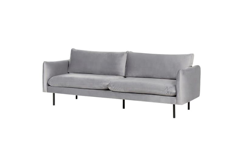 Soffgrupp med fotpall Vinterbro Grå/svart, Sammet - Grå/svart, Sammet - Möbler - Soffa - Soffgrupp