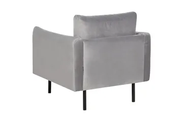 Soffgrupp med fotpall Vinterbro Grå/svart, Sammet - Grå/svart, Sammet - Möbler - Soffa - Soffgrupp
