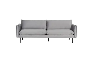 Soffgrupp med fotpall Vinterbro Grå/svart, Sammet - Grå/svart, Sammet - Möbler - Soffa - Soffgrupp