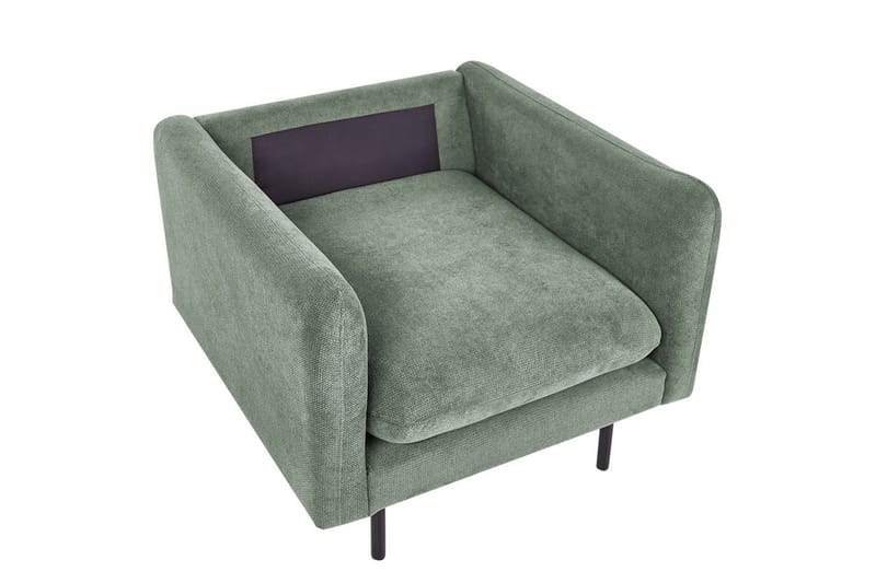 Soffgrupp med fotpall Vinterbro Grön/Svart, Polyester - Grön/Svart, Polyester - Möbler - Soffa - Soffgrupp