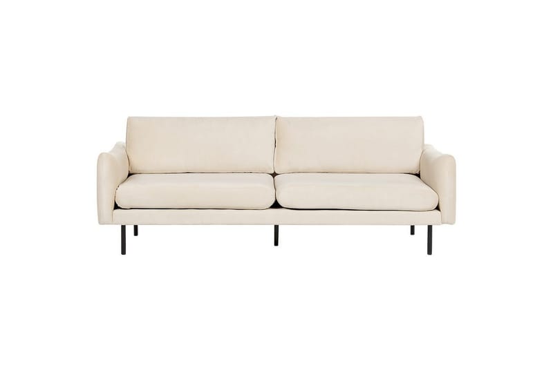 Soffgrupp med fotpall Vinterbro Ljusbeige/svart, Sammet - Ljusbeige/svart, Sammet - Möbler - Soffa - Soffgrupp