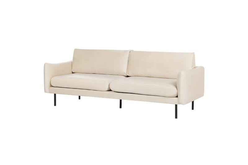 Soffgrupp med fotpall Vinterbro Ljusbeige/svart, Polyester - Ljusbeige/svart, Polyester - Möbler - Soffa - Soffgrupp